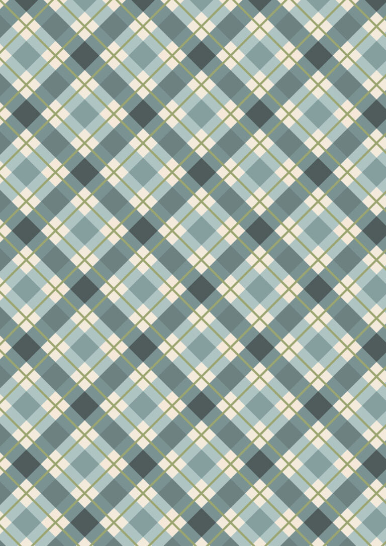PRE-ORDER - Winter blue check - Celtic Christmas Fabric collection by Lewis & Irene - AVAILABLE END OF JUNE APPROX.