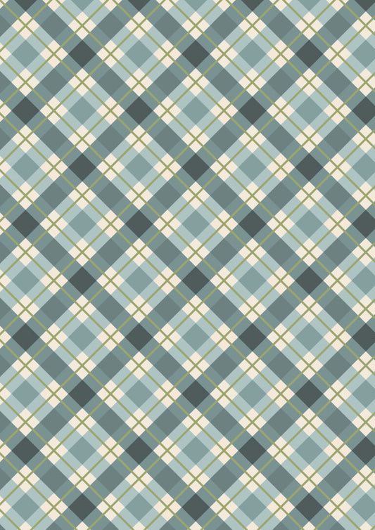 PRE-ORDER - Winter blue check - Celtic Christmas Fabric collection by Lewis & Irene - AVAILABLE END OF JUNE APPROX.