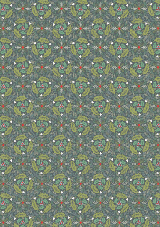 PRE-ORDER - Festive celtic leaves winter - Celtic Christmas Fabric collection by Lewis & Irene - AVAILABLE END OF JUNE APPROX.