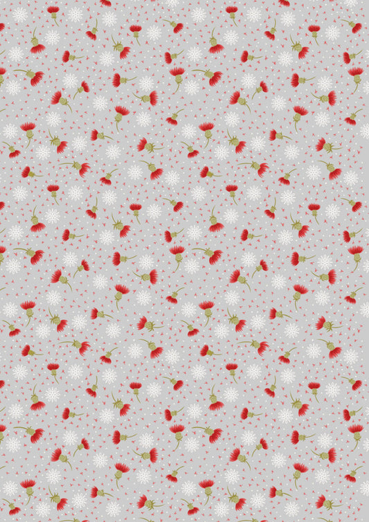PRE-ORDER - Thistledown on silver - Celtic Christmas Fabric collection by Lewis & Irene - AVAILABLE END OF JUNE APPROX.