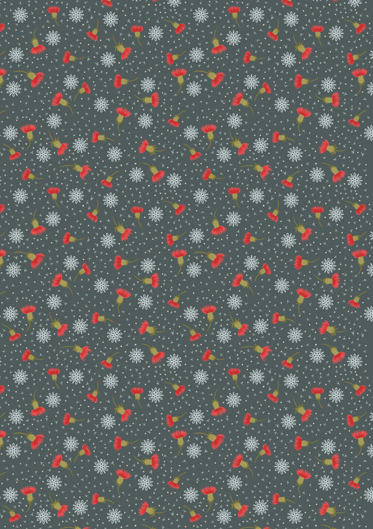 PRE-ORDER - Thistledown on iced forest - Celtic Christmas Fabric collection by Lewis & Irene - AVAILABLE END OF JUNE APPROX.