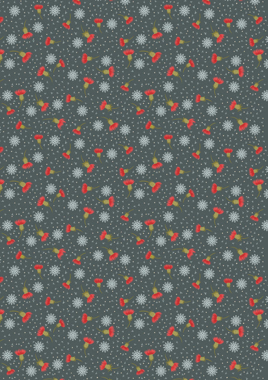 PRE-ORDER - Thistledown on iced forest - Celtic Christmas Fabric collection by Lewis & Irene - AVAILABLE END OF JUNE APPROX.