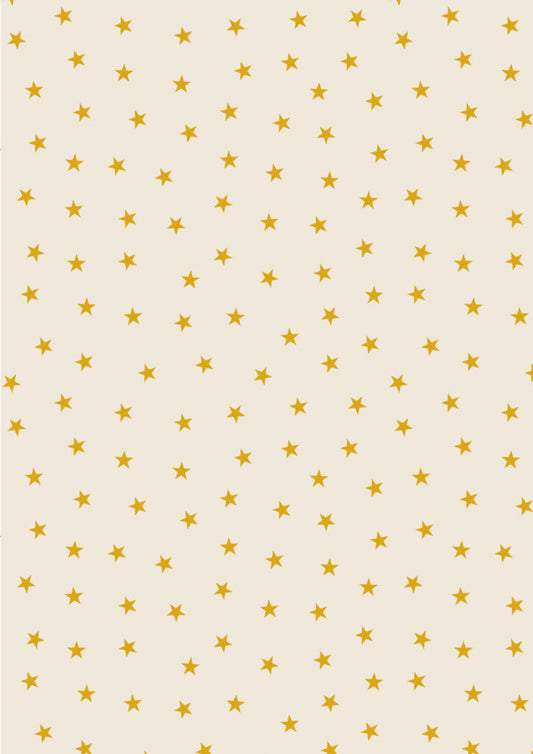 PRE-ORDER - Gold stars on cream (with gold metallic) - Christmas in Bluebell Wood Fabric collection for Lewis & Irene - AVAILABLE END OF JUNE APPROX.