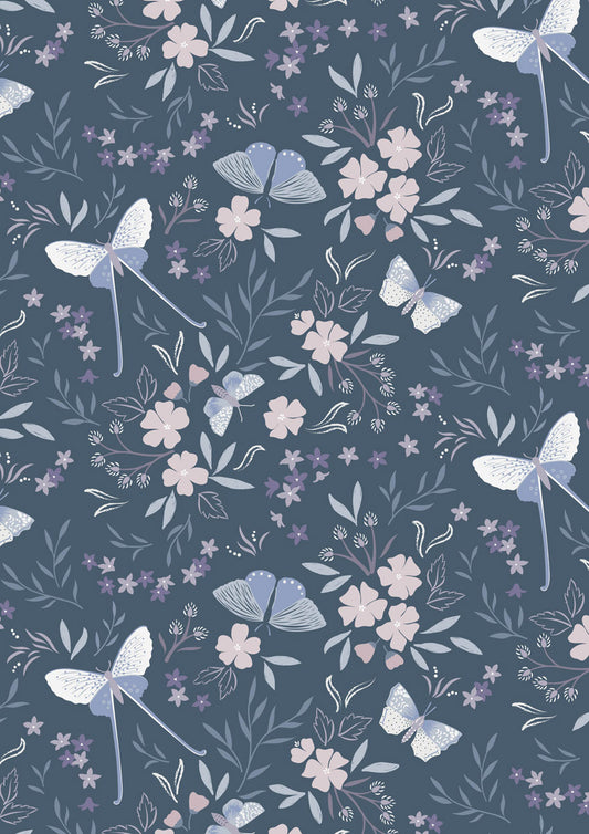 Evenfall Midnight Blue - Fabrics collection by Cassandra Connolly for Lewis & Irene - Per Length & Fat Quarters