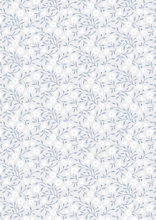 Evenfall Moonflower - Pale Grey - Fabrics collection by Cassandra Connolly for Lewis & Irene - Per Length & Fat Quarters