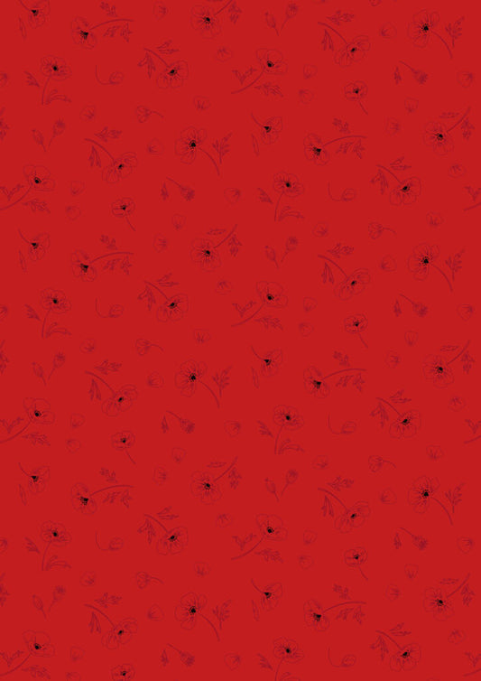 Forever Blooms  - Ephemeral Beauty Scarlet - by Cassandra Connolly for Lewis & Irene - by Length & Fat Quarter