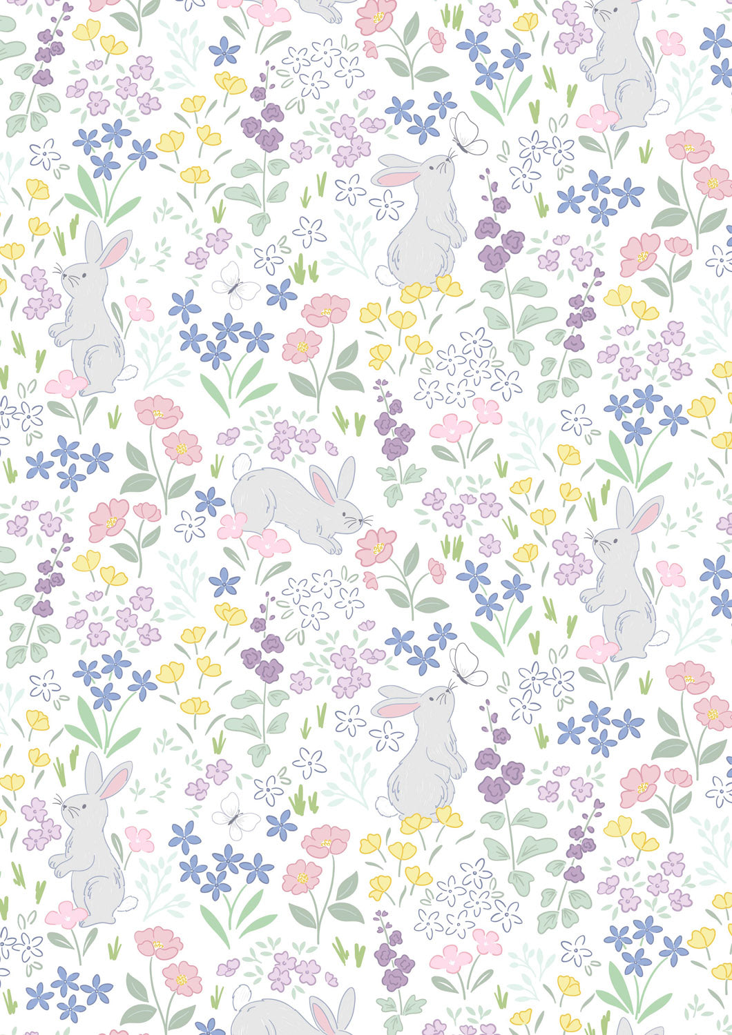 Dear Spring  - Chasing Tails White - by Cassandra Connolly for Lewis & Irene - by Length & Fat Quarter