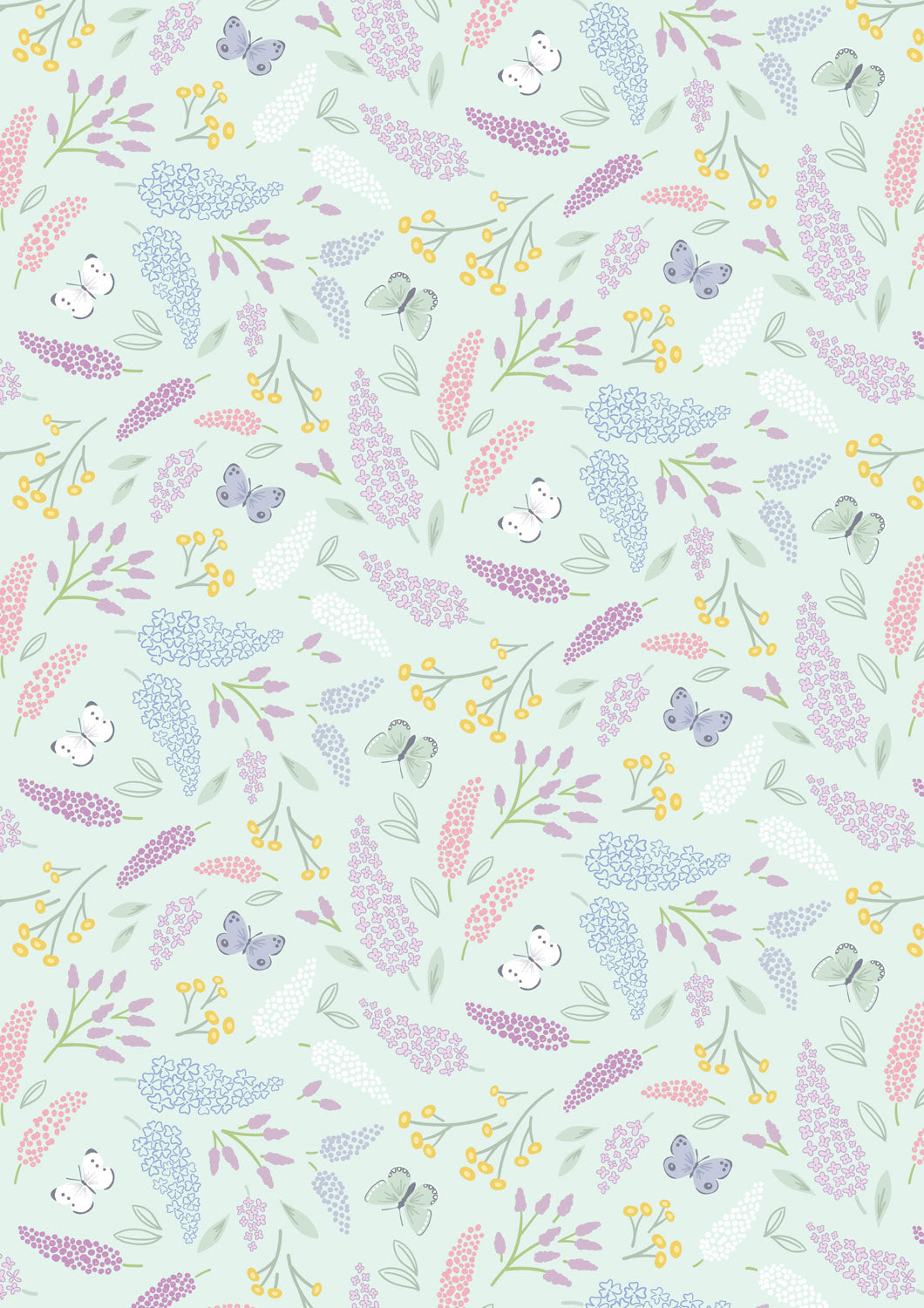 Dear Spring  - Spring Symphony Pale Turquoise - by Cassandra Connolly for Lewis & Irene - by Length & Fat Quarter