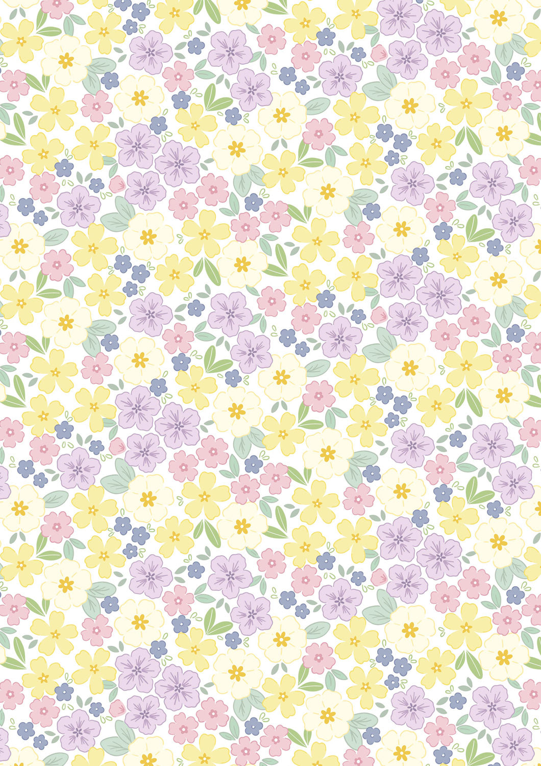 Dear Spring  - Primrose Prairie White - by Cassandra Connolly for Lewis & Irene - by Length & Fat Quarter