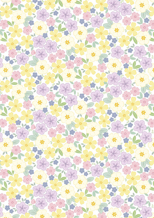 Pre-Order - Available end of January - Dear Spring  - Primrose Prairie White - by Cassandra Connolly for Lewis & Irene - by Length & Fat Quarter