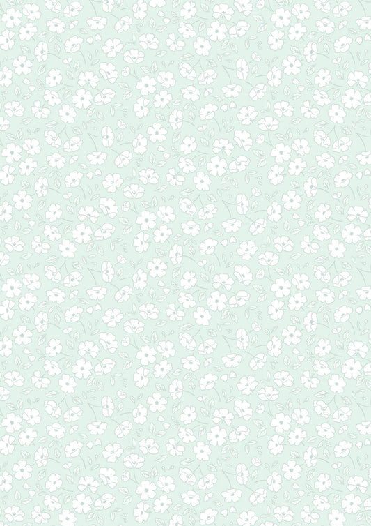 Pre-Order - Available end of January - Dear Spring  - Blossom by Blossom Pale Turquoise - by Cassandra Connolly for Lewis & Irene - by Length & Fat Quarter