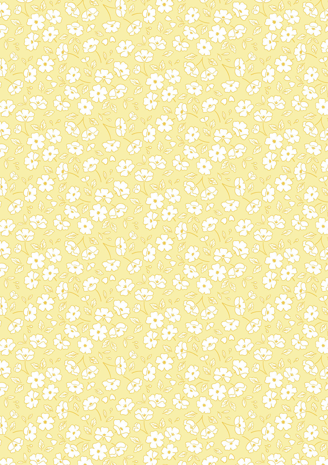 Dear Spring  - Blossom by Blossom Light Yellow - by Cassandra Connolly for Lewis & Irene - by Length & Fat Quarter