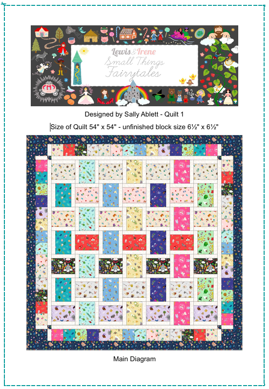 Fairytales - Quilt Top from Small Things Fabric Collection - Designed by Sally Abblett for Lewis & Irene by Length & Fat