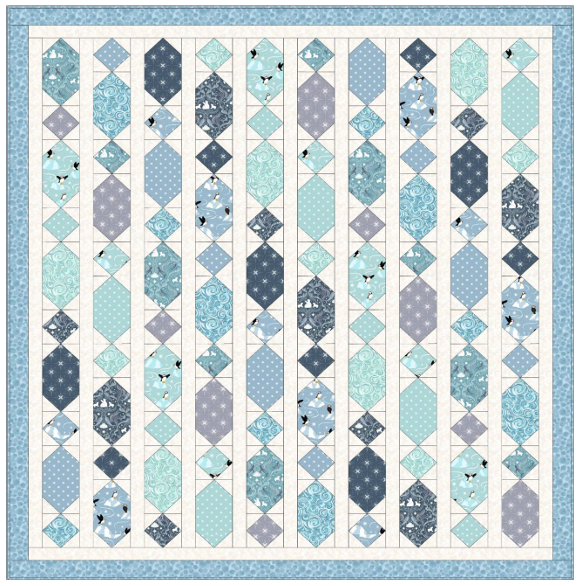 Quilt Kit 2 - Where the Sky Dances Size 60" x 67" (with pearl) designed by Sally Ablett for Lewis & Irene