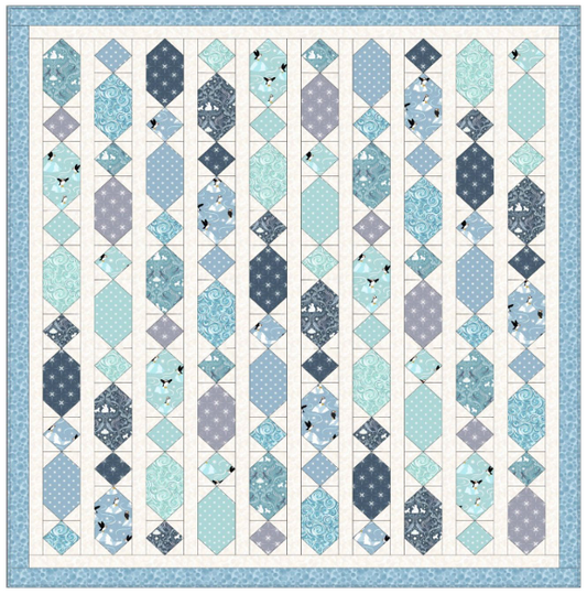 Quilt Kit 2 - Where the Sky Dances Size 60" x 67" (with pearl) designed by Sally Ablett for Lewis & Irene