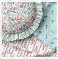 Seas the Day - Turtle stripe - Fabric Collection by Lewis & Irene by Length & Fat Quarter
