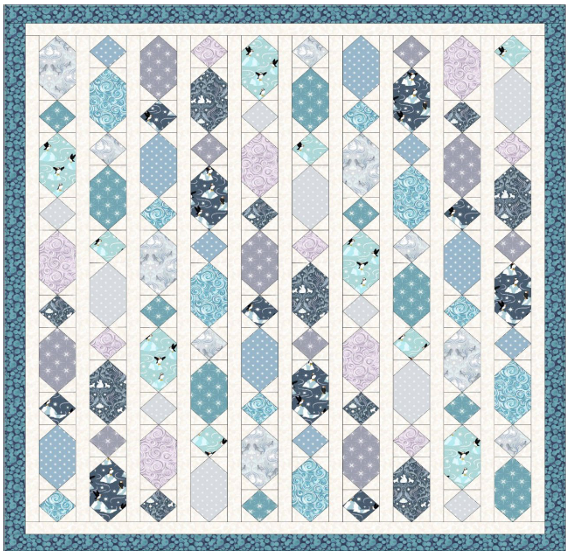 Quilt Kit 1 - Where the Sky Dances Size 60" x 67" (with pearl) designed by Sally Ablett for Lewis & Irene