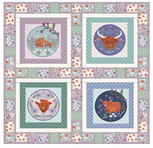 Quilt with panel A Celtic Summer designed by Sally Ablett Design for Lewis & Irene. Size 52" x 52"