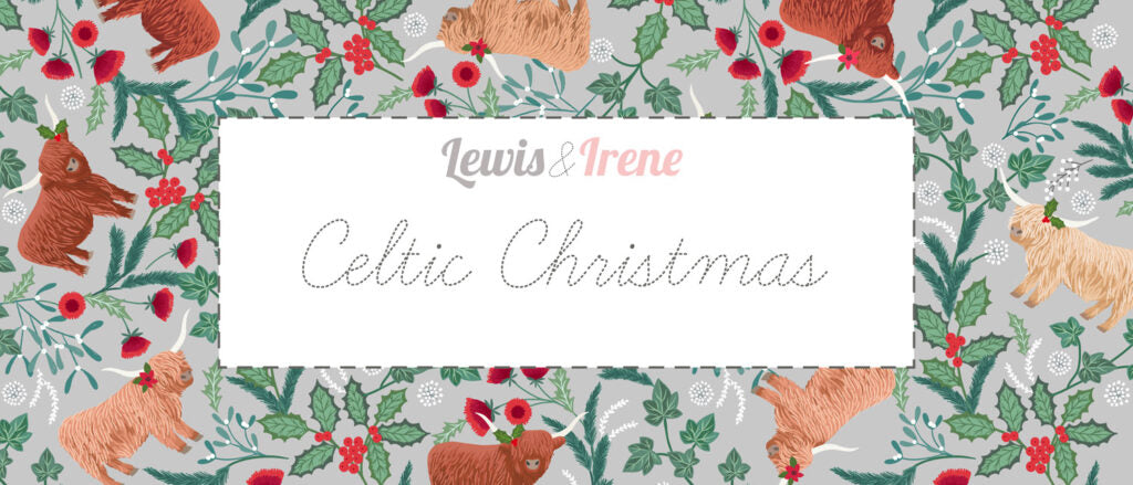 PRE-ORDER - Christmas check - Celtic Christmas Fabric collection by Lewis & Irene - AVAILABLE END OF JUNE APPROX.