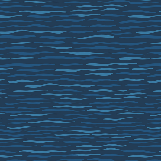 Dark Blue Waves Fabrics - Puffin Rock Collection by Lewis & Irene - Available Now