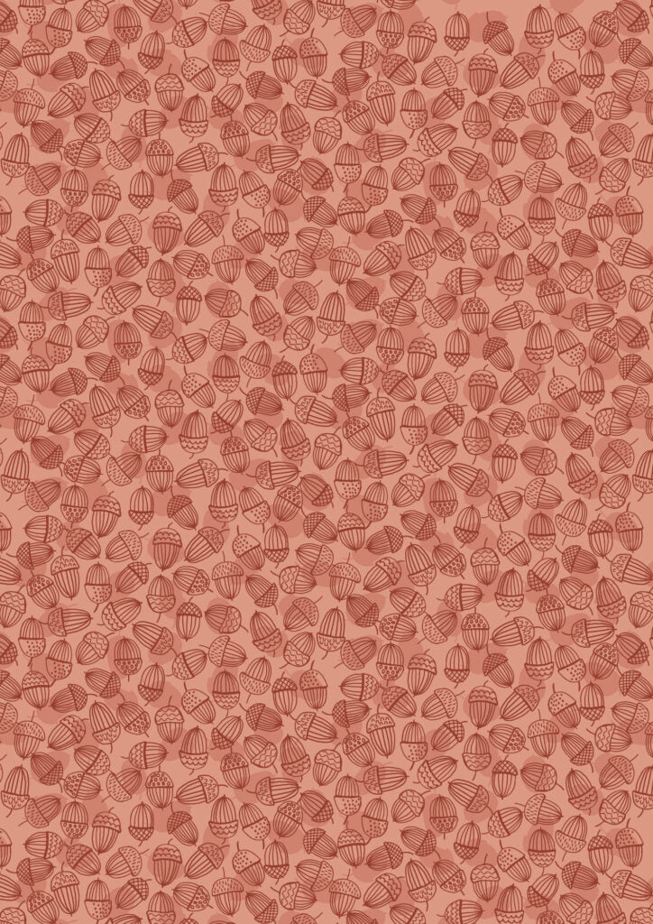 Snuggle-Up Season Flannel - Acorns on Blush - Fabrics collection by Lewis & Irene