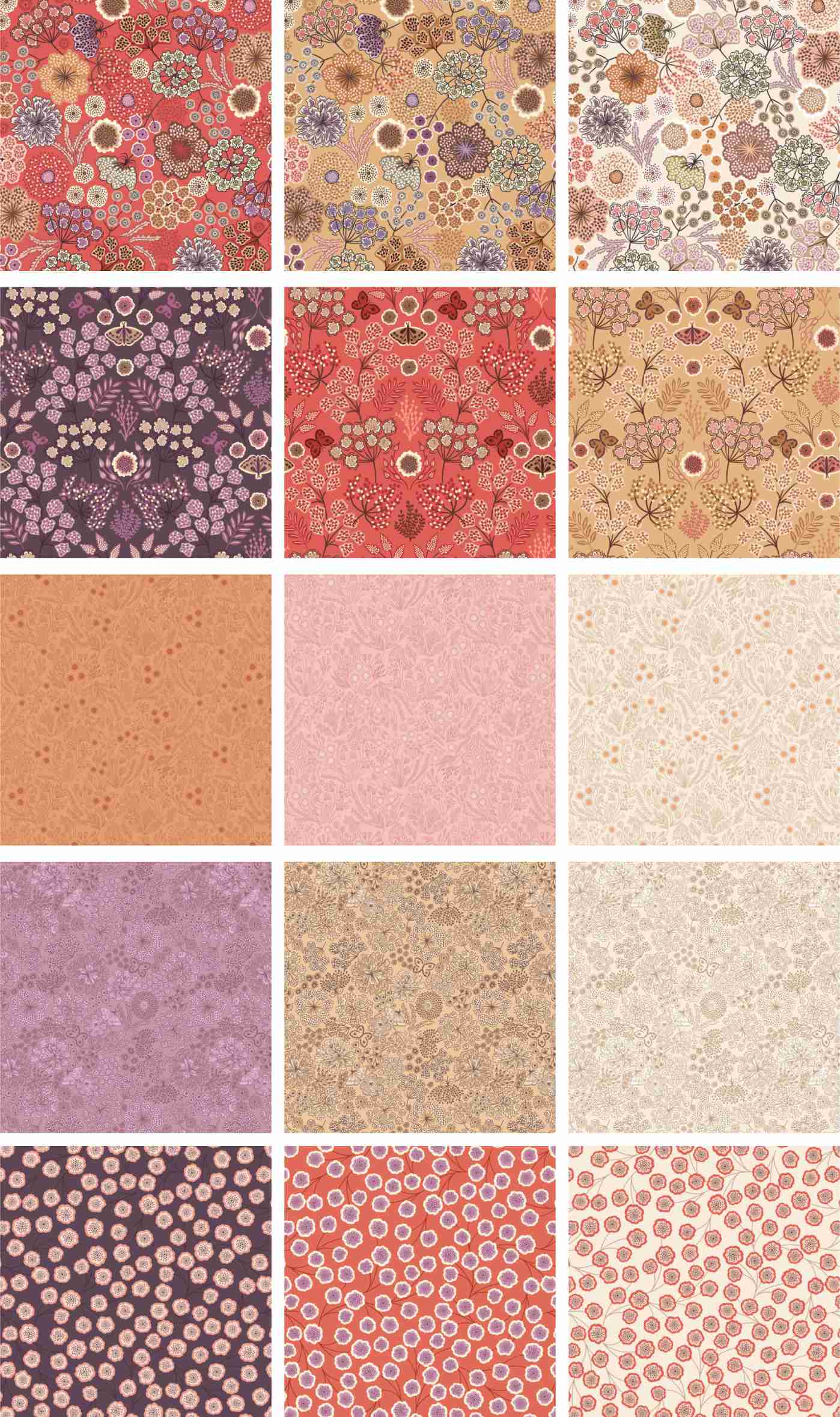 Fat Quarter Bundle 15 pieces - Jardin d'Automne by Lewis & Irene