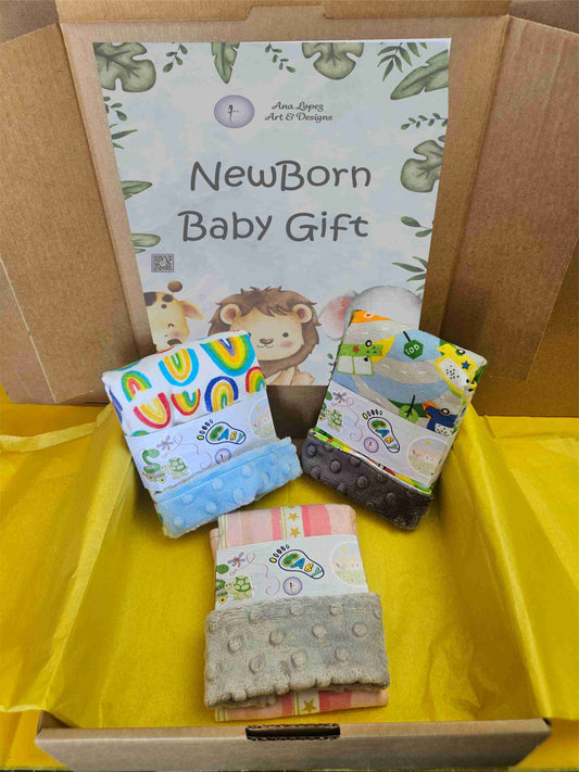 NewBorn Burp Cloth Gift Box - variety of designs and quantities