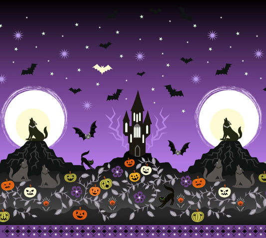 Transylvania double edge border (glow in the dark) - Transylvania Glow fabric collection by Lewis & Irene