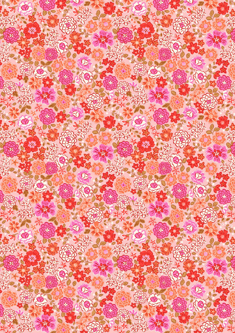 Boho Blooms pinks and peaches - Boho Blooms by Lewis & Irene - by Length & Fat Quarter