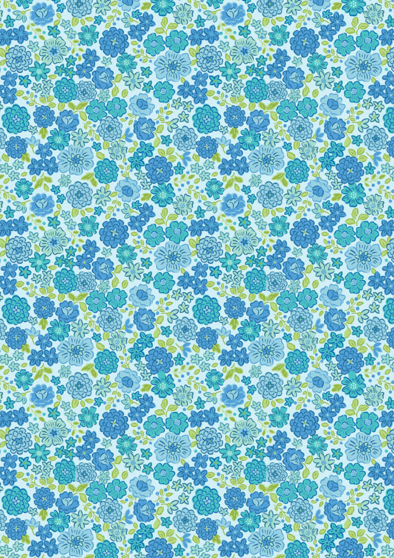 Boho blooms terrific turquoise - Boho Blooms by Lewis & Irene - by Length & Fat Quarter