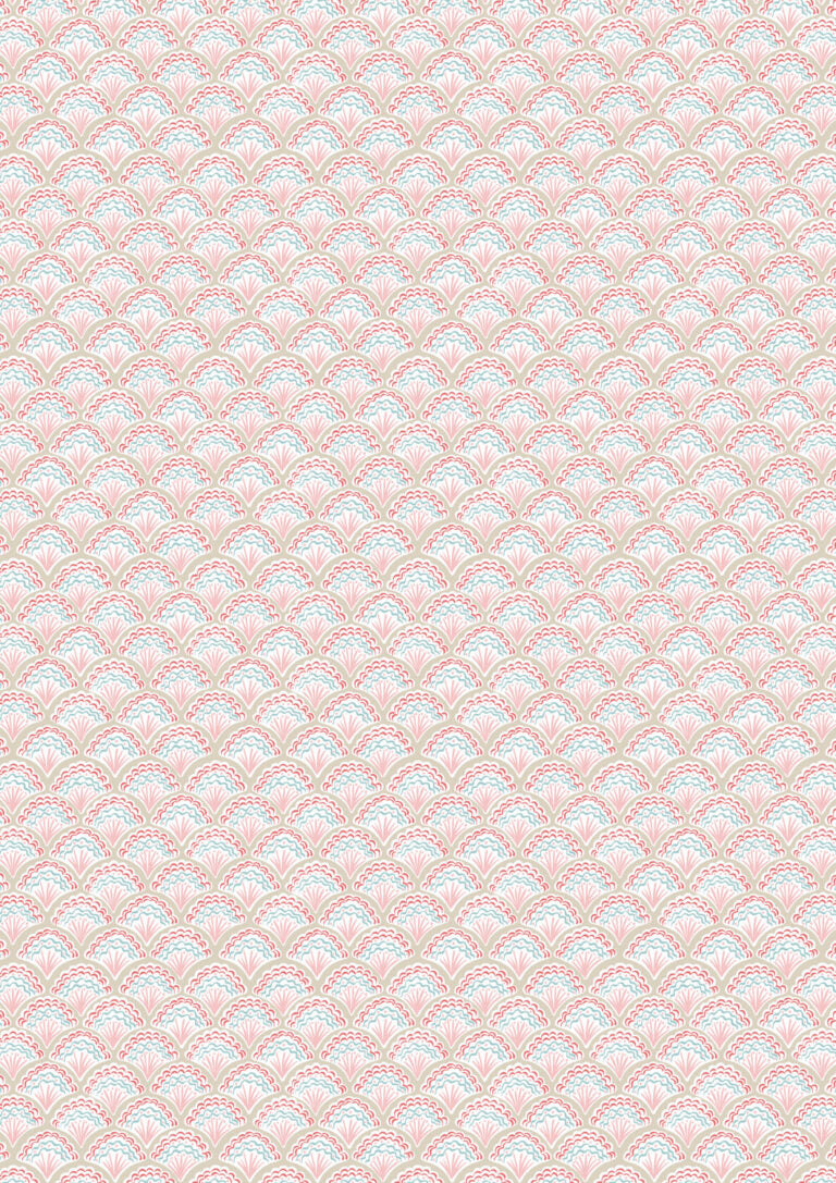 Seas the Day - Fancy shells linen and pink - Fabric Collection by Lewis & Irene by Length & Fat Quarter