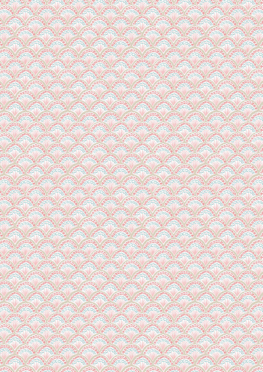 Seas the Day - Fancy shells linen and pink - Fabric Collection by Lewis & Irene by Length & Fat Quarter
