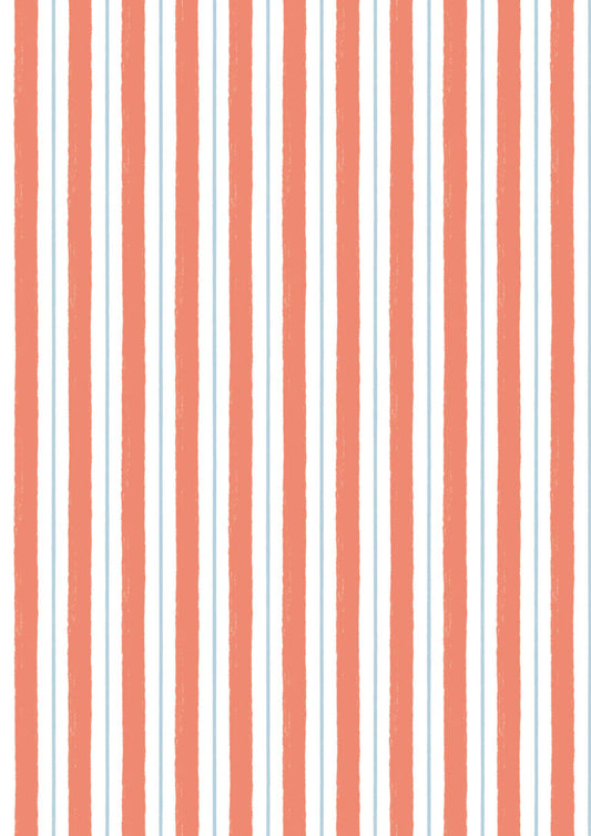 Seas the Day - Seas the Day stripe coral red  - Fabric Collection by Lewis & Irene by Length & Fat Quarter