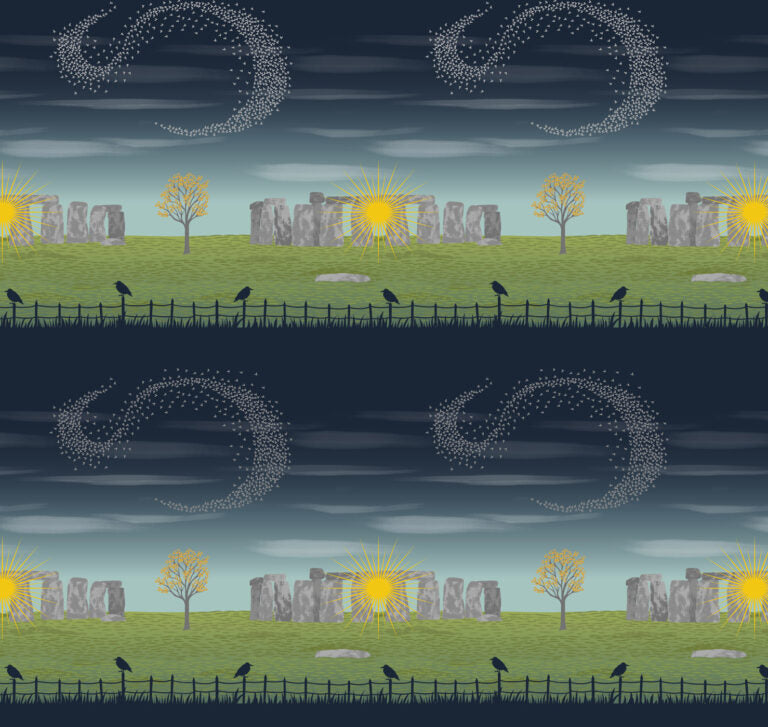 Stonehenge stripe (with gold metallic) Fabric Collection by Lewis & Irene