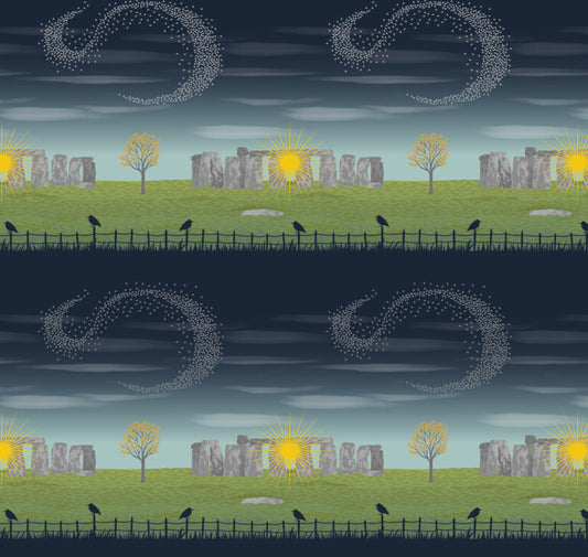 Stonehenge stripe (with gold metallic) Fabric Collection by Lewis & Irene