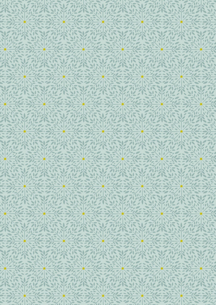 Winter star on verdigris (with gold metallic) Fabric Collection by Lewis & Irene