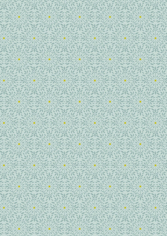 Winter star on verdigris (with gold metallic) Fabric Collection by Lewis & Irene