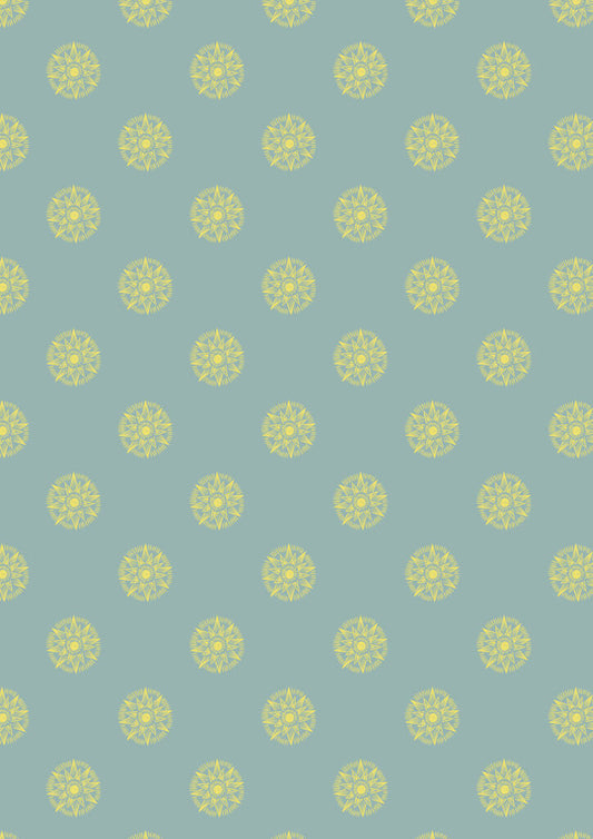 Small solstice shining star on verdigris (with gold metallic) Fabric Collection by Lewis & Irene