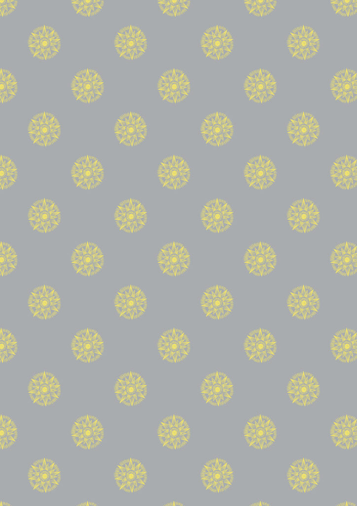 Small solstice shining star on grey (with gold metallic) Fabric Collection by Lewis & Irene