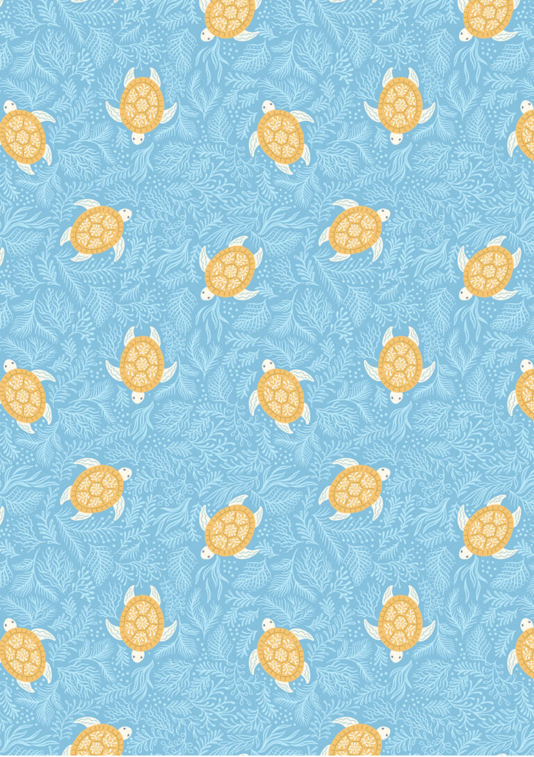 Seas the Day - Turtles on seaweed  - Fabric Collection by Lewis & Irene by Length & Fat Quarter