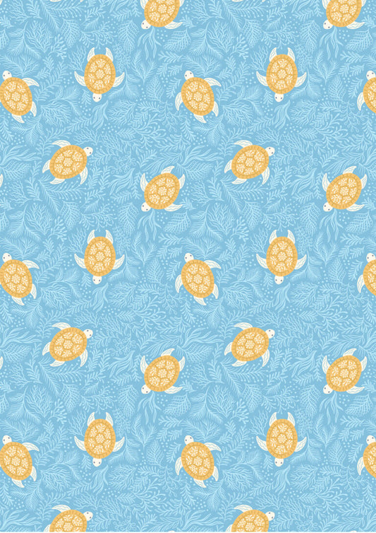 Seas the Day - Turtles on seaweed  - Fabric Collection by Lewis & Irene by Length & Fat Quarter