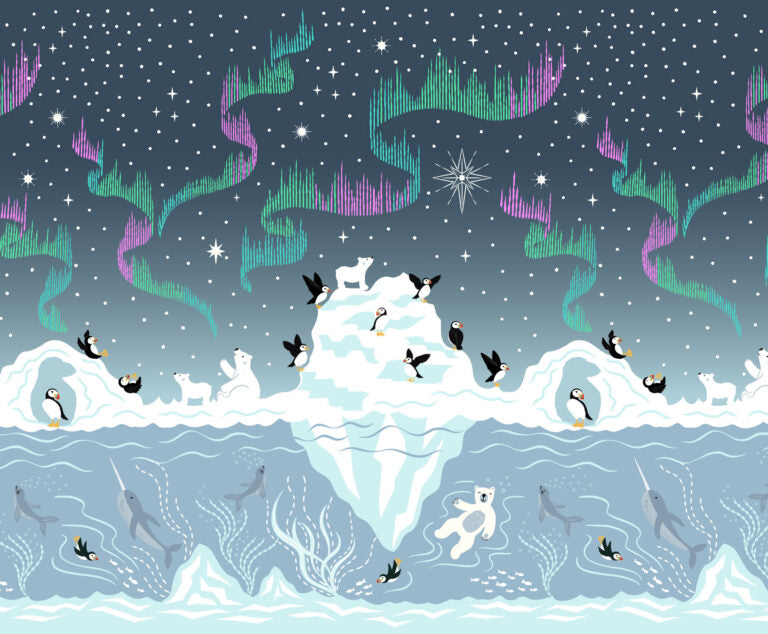 Where the sky dances double edge border (with pearl) Collection by Lewis & Irene