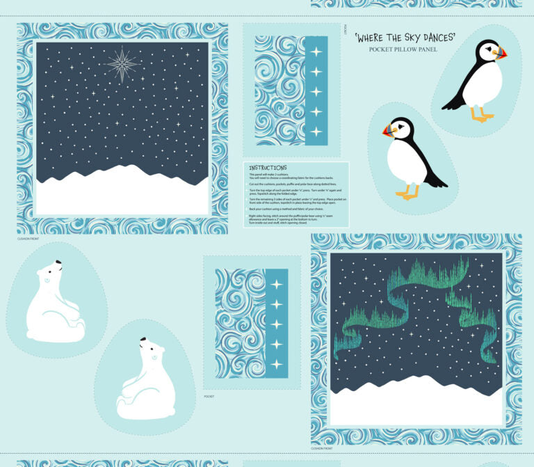 Cushion panel one yard pillow panel (with pearl) Collection by Lewis & Irene