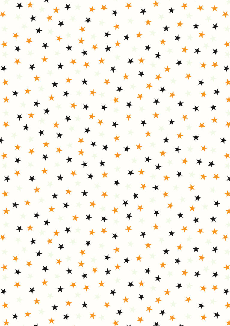 Stars on cream (glow in the dark) - Transylvania Glow fabric collection by Lewis & Irene