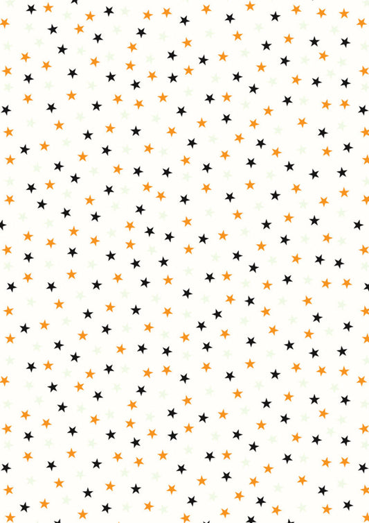 Stars on cream (glow in the dark) - Transylvania Glow fabric collection by Lewis & Irene