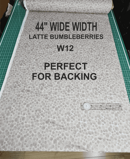 Extra Wide Width Backing for Quilts 108" 274 cm - Latte Bumbleberries Fabric Collection by Lewis & Irene