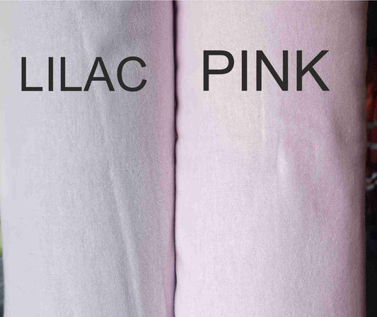 Extra Wide Light Pink & Light Lilac Plain Winceyette / Flannel / Brushed Cotton - 100% Cotton.