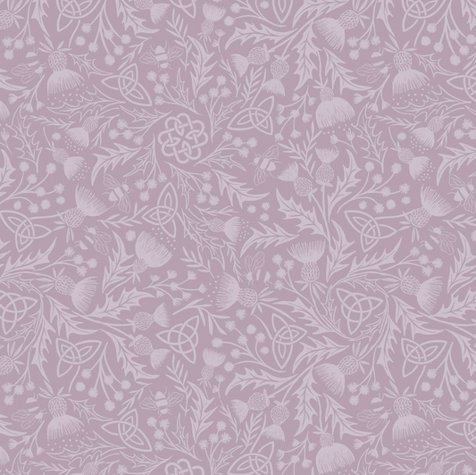 Extra Wide Width Backing for Quilts 108" 274 cm - Mono thistle light lavender. Highlands Fabrics Collection by Lewis & Irene Wide Width Backing -