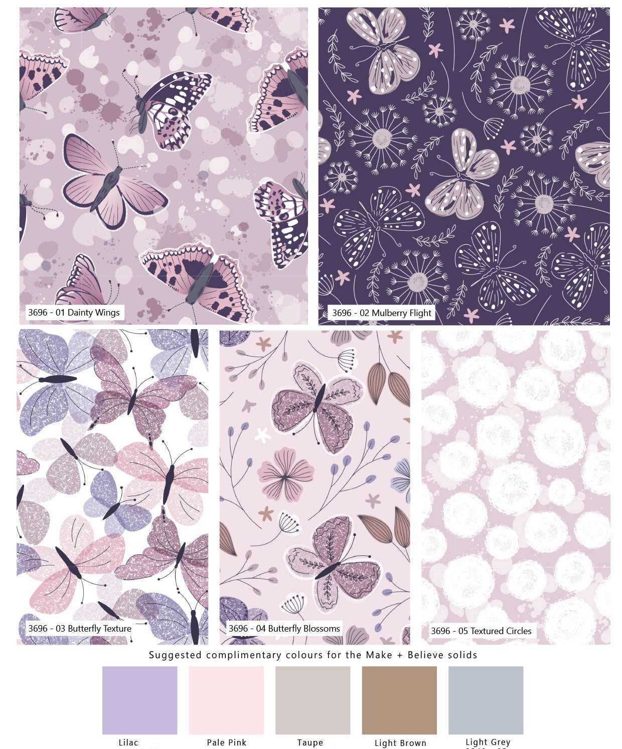 Moonlit Flutter - Bundle of 5 Fat Quarters by The Craft Cotton Co – Cotton Prints