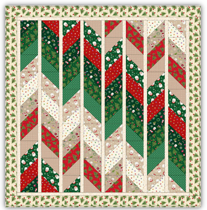 Oh Christmas Tree Quilt Throw Kit 2 designed by Sally Ablett for Lewis & Irene. Size 55" x 58"